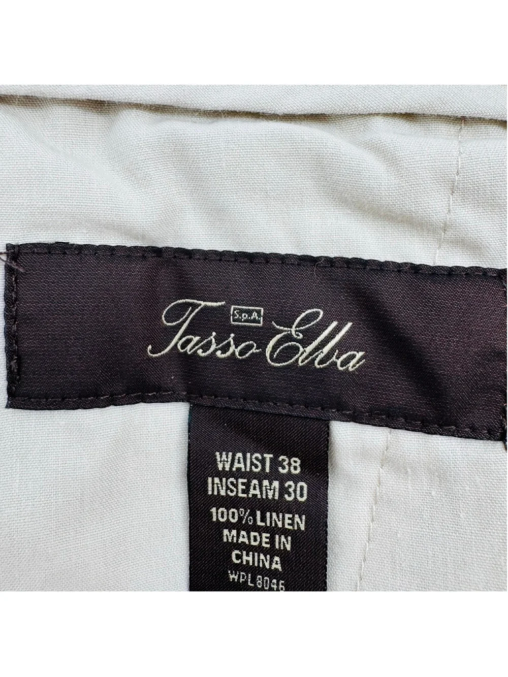 Tasso Elba Island Beige Linen Drawstring Pants 38 x 30
